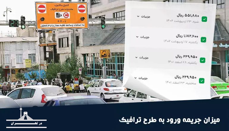 جریمه های طرح ترافیک در تهران