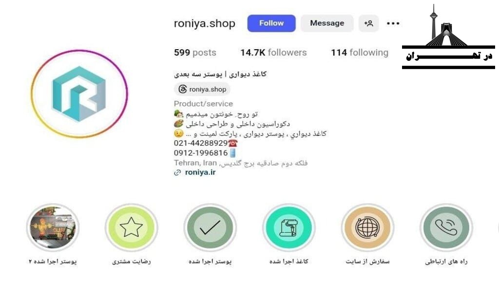 نصاب کاغذ دیواری و پوستر سه ‌بعدی رونیا شاپ